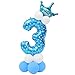 JinSu 3 Ans Anniversaire Ballons Décorations pour Enfant Garçons, 13 Paquets Inclure Couronne Ballon et Ballons en Latex pour Décoration d'anniversaire, Fournitures de Fête Kit (Bleu)