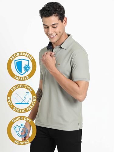 Image of STELLERS Men's Premium Polo T-Shirt Wrinkle Free Quick Dry Soft and Feather Touch Feel Regular Fit