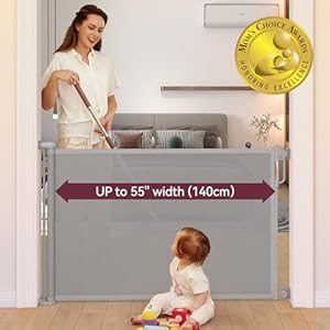   Momcozy-Baby-Gate-Retractable-Baby-Gate-or-Dog-Gate-EASY-to-USE-for-33-Tall-Extends-up-to-55-Wide-Baby-Gate-for-Stairs-Doorways-Hallways-Indoor-Outdoor