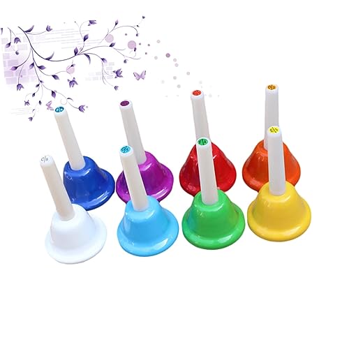 Totority 8 Unidades sino de mão para crianças sino da escola instrumento sino de mão instrumentos mu