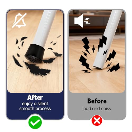 4 Pack Ironing Board Feet Caps, Round Rubber Leg Tip Protectors, Non-Slip Ironing Board Foot Replacement Caps, Soft Rubber Easy to Slip-On, Protect Floor from Scratch and Minimize Noise, Black - Thumbnail 4