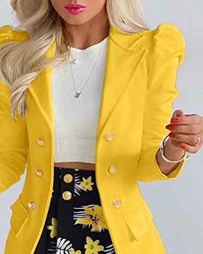 NLAVW Women's 2 Piece Blazer Suits, Lapel Blazer and Skirt Office Lady Business Casual Outfit Jacket3