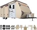 Narelect RV Cover for 30-33ft Travel Trailer, Upgraded 7 Layers Top Waterproof Camper Cover, Sunproof Cover Toy Hauler Cover with Tire Cover Gutter Cover