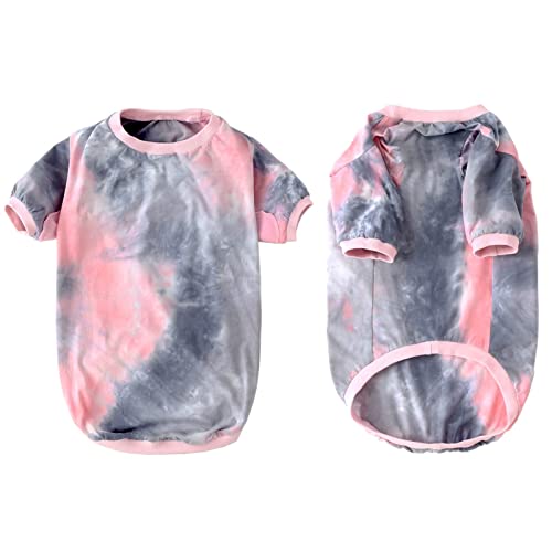 Pripre Tie Dye Dog Shirt For Large Dogs Small Medium Breathable Cotton Dog Clothes Dog Pajamas Big Dogs Shirts Boy Girl 3Xl, Pink Tiedye #TOP1