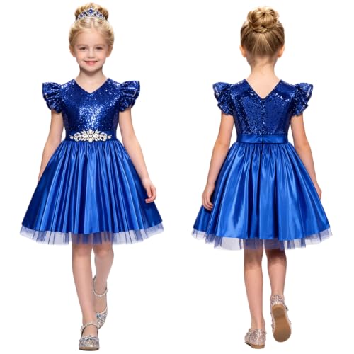 Vestido formal de niña cómodo y elegante con cristales brillantes 3