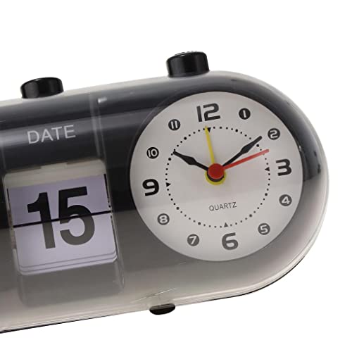 Image of MYADDICTION Plastic Creative Digital Manual Flip Down Clock Desk Stand Page Quartz Clock Black Home & Garden | Home D?cor | Clocks | Alarm Clocks, 26.5 x 9 Cm