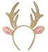 Produktbild KarnevalsTeufel Haarreif REH Haarschmuck Accessoire Rentier Geweih Glitzer Gold Weihnachten