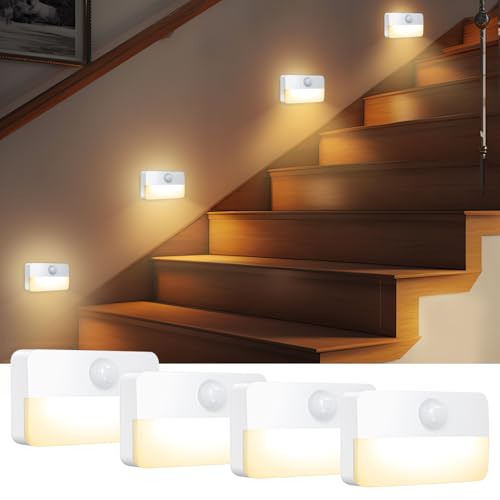 Lampka nocna LED z czujnikiem ruchu, na baterie, lampka nocna dla niemowląt, automatyczne włączanie/wyłączanie, idealna do sypialni, pokoju dziecięcego, schodów