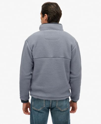 Fleece Sweatshirt With Snap Collar Superdry Fuji - 5