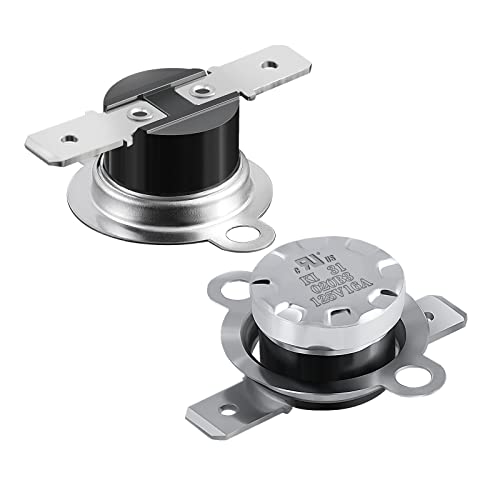 Awozkcd UL/CUL KSD301 125V 16A Thermal Switch,Auto Reset Normally Closed N.C 20°C/68°F OFF and 10°C/50°F On Bimetal Snap Disc Thermostat for Greenhouse Heater Pipe Antifreeze Battery Heating Mat,2 pcs