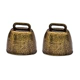 Alasum 2個四角形カウベル ハンドル付き呼び出しベル 騒音発生器 屋外イベント 応援用 花見 祭り 学校行事 ウェディング パーティー 鉄製耐久設計