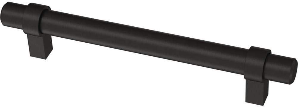 Essentials 5-1/16 in. (128mm) Center-to-Center Wrapped Matte Black Bar Pull (24-Pack)