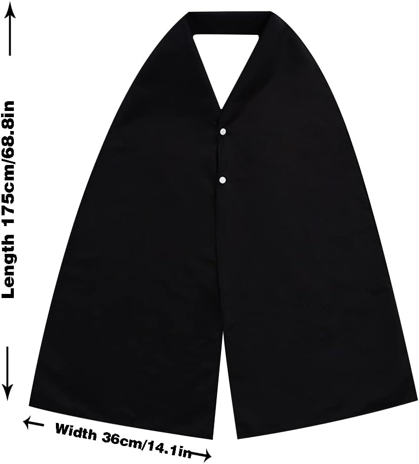 Adult Waterproof Bib Scarf, Black Dining Scarf With Snap
