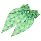 Operitacx Pasador Pelo Lazo de Trébol Verde, Clip Francés Resorte Elástico y Diseño de Cinta, Accesorio Elegante para Mujer en Estación Cálida y Día de San Patricio