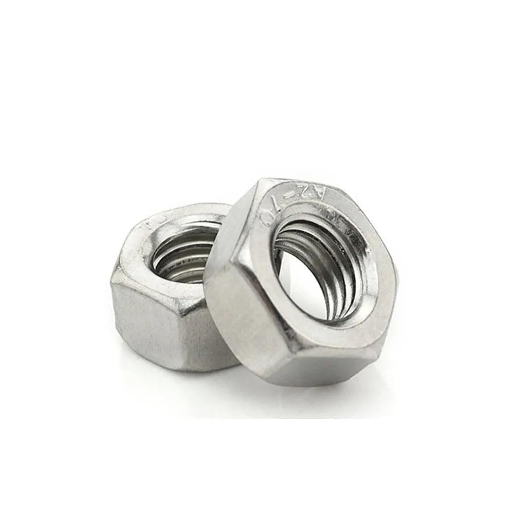 Hcaopngk One Color 304 Stainless Steel Hexagon Hex Nuts(M4 50Pcs)
