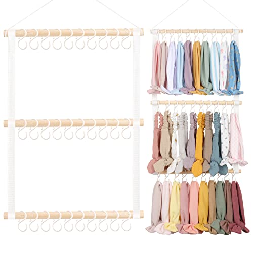 POVETIRE Headband Holder Head Bands Organizer for Girls, Baby Headbands Hair Accessories Organizer Storage Wall Hanging Decor for Nursery Toddler Girls Room