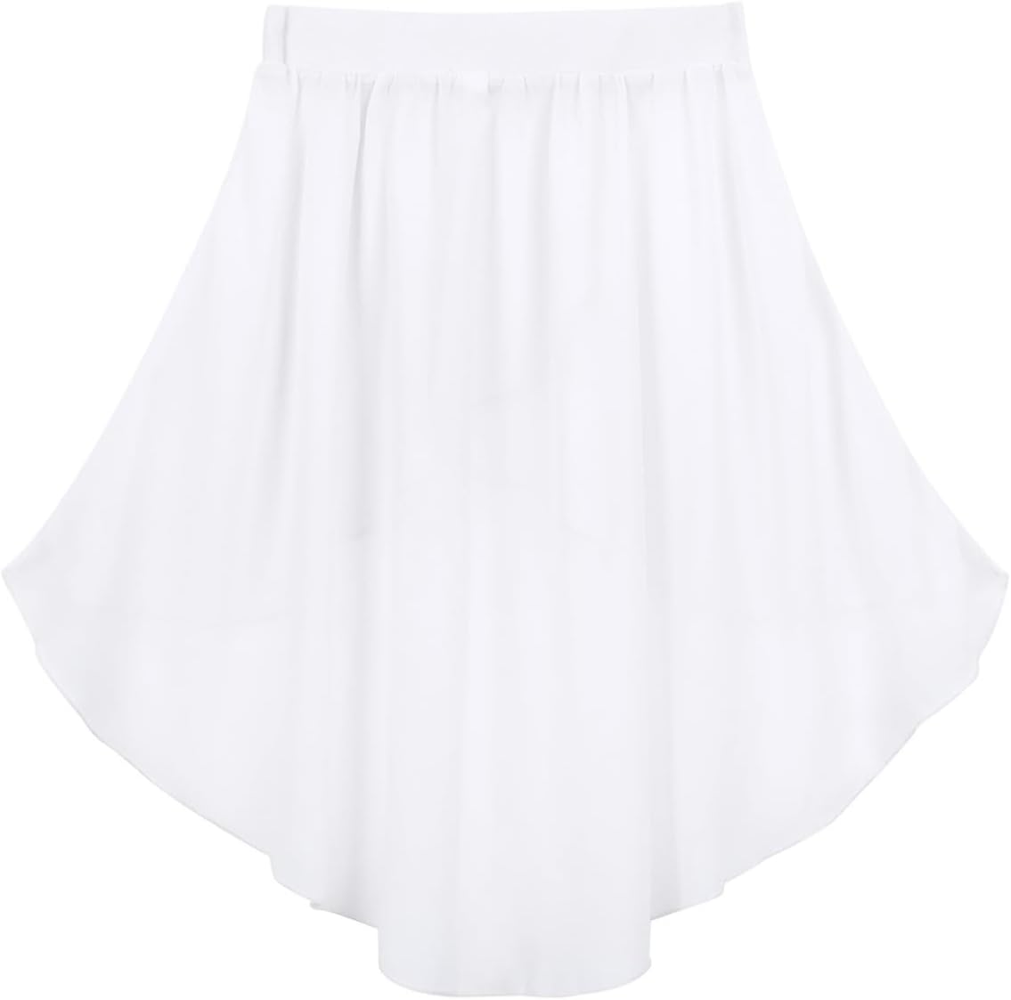 ACSUSS Kids Girls Chiffon Dance Skirts Irregular Hem High-Low Wrap Skirt for Ballet Lyrical Modern Dance