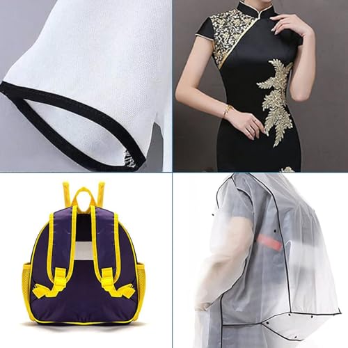 RUNFENG Wolltresse Schrägband aus Baumwolle Factory Gefalzt Baumwollband Webbing mit Fischgrätenstich für Heimwerker Handwerk Nähen Stricken Einfassband Uni gefalzt 5m x 20mm,Einfach zu nähen-Schwarz