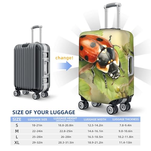 Cute Ladybugs Travel Luggage Cover for Suitcase Anti-Scratch Fashion Suitcase Protector Washable Elastic Baggage Covers Fits 18-21 Inch Luggage for Travel Beach Holiday3
