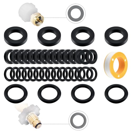 MILYARD 30Pcs Propane Tank Gaskets + 30Pcs O-Rings with Sealing Tape | Heavy-Duty Rubber Leakproof Design | Fits Soft Nose P.O.L. Fittings | Gas Adapters, Valves & Regulators