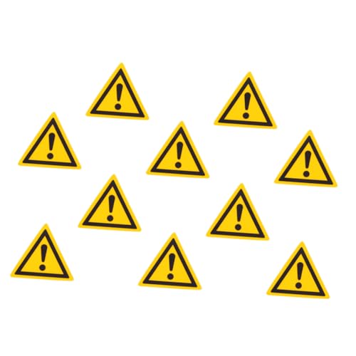 FUNNETOYU 10 piezas Unidades Pegatinas Triangulares Autoadhesivas de Advertencia Reflectantes para Señalización de Seguridad Áreas Peligrosas con Fondo Amarillo Visible