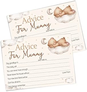 Advice Cards - Teddy Bear Baby Shower Keepsake Game - 20 Players