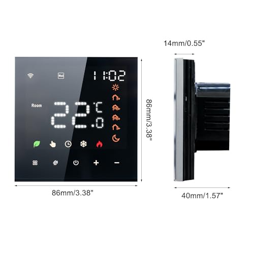 Decdeal WiFi Smart Thermostat Raumthermostat,Wasser Thermostat Fussbodenheizung,Fernsteuerung Programmierbar,3A Einstellbare Helligkeit Kompatibel Mit der App tuya/Google Home(White)