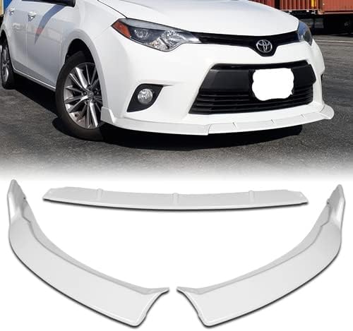 3 Pieces Front Bumper Lip Spoiler Splitter Side Body Kit Trim Protection Compatible with 2014-2016 Toyota Corolla Base L LE Model, 2015 (Painted Black)