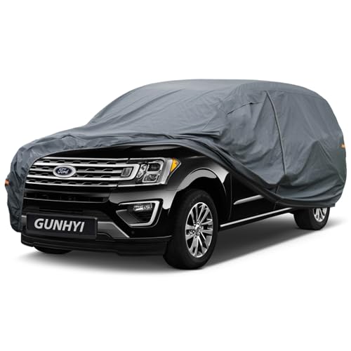 Image of GUNHYI Premium Car Cover Custom Fit Ford Expedition, 16 Layers Heavy Duty Car Cover Waterproof All Weather with Zipper Door for Sun Rain Snow Dust Uv Protection