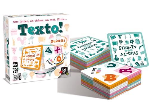 GIGAMIC - Texto - Jeux de société - Jeu de rapidité et vocabulaire dès 6 ans - Jeu d'ambiance pour enfant, famille et amis - De 2 à 6 joueurs - Jeu Rapide 10 Min - Version Française - JFTE