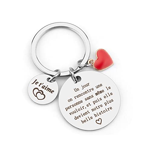 Porte Clé Saint Valentin - Cadeau Couple Amoureux - Idée Cadeau Homme Femme pour Mariage, Anniversaire, Copine, Copain