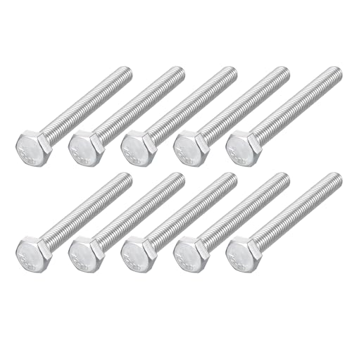 Image of METALLIXITY Hex Bolts (M8-1.25x70mm) 10Pcs, 304 Stainless Steel Coarse Fully Threaded Hex Head Screw Bolt Machine Screws - for Furniture Repair, Silver