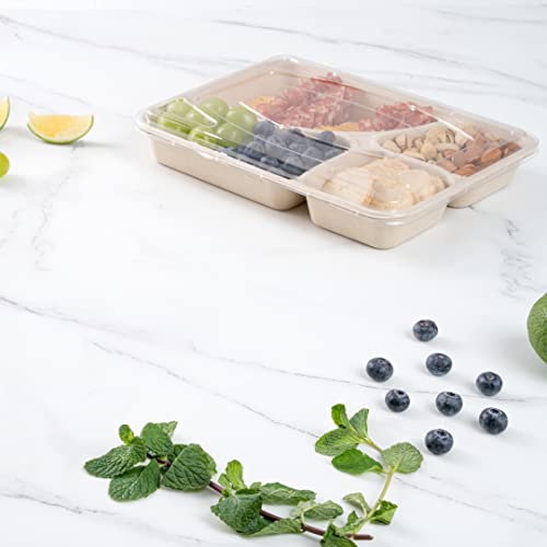 Restaurantware Pulp Tek 43 Ounce To Go Containers 100 Sustainable Carry Out Containers - Lids Sold Separately 4 Compartments Bagasse Take Out Plates Made From Sugarcane Fibers Microwavable by Restaurantware - Image 7