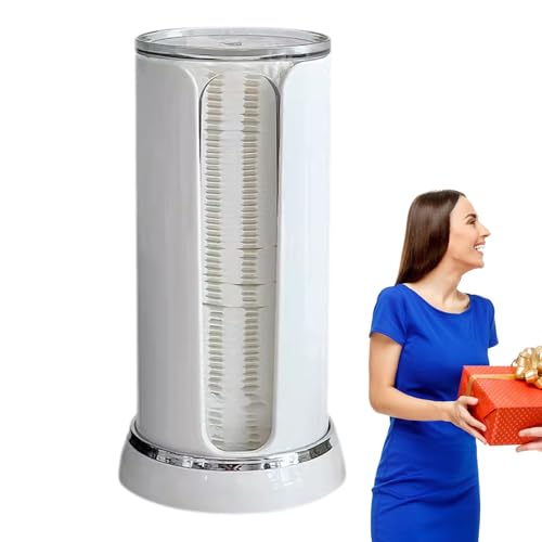 化粧品コットン ホルダー、コットン ホルダー,化粧品 ホルダー2 シリンダー化粧品 納 パッドディスペンサー - 浴室用キャニスター、保存容器、浴室用収納用ディスプレイスタンド