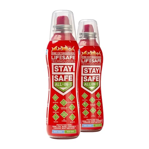 StaySafe All-in-1 Fire Extinguisher, Twin Pack | For Home, Kitchen, Car, Caravan, Camping | The compact extinguisher that tackles multiple types of fire StaySafe All-in-1 Fire Extinguisher, Twin Pack | For Home, Kitchen, Car, Caravan, Camping | The compact extinguisher that tackles multiple types of fire