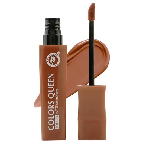 Image of Colors Queen Totally Matte Liquid Lipstick | Intense Color Payoff, Lightweight & Comfortable, One Swipe Application | Long Lasting, Non Transfer Liquid Lipstick for Women (21 - Nude Show, 7.5g)