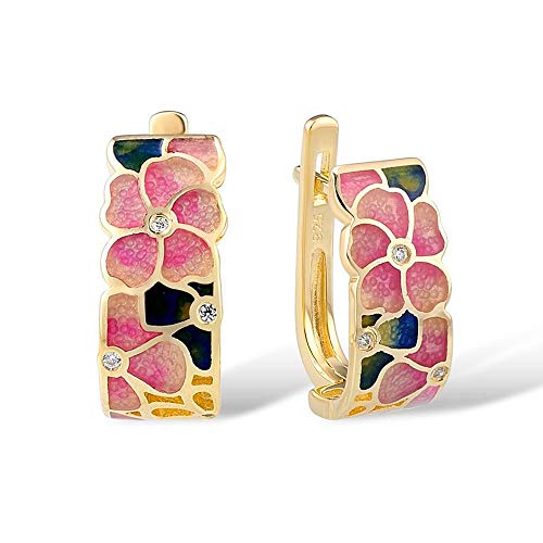 Boucles d'oreilles fleur femme puces colorées bijoux d'oreilles percées