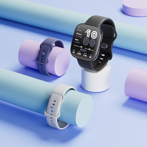 Image of 3 Pack Watch Bands Compatible with Amazfit Bip 6 /Bip 5 /Active Max /Bip Max /Balance 2 /Balance,22mm Soft Silicone Replacement Sports Strap for Amazfit GTR 4 /3 Pro /3 /2 /Cheetah Women Men