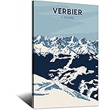 Letrero de metal con texto en inglés "Canton of Valais Verbier Bec Des Rosses", estilo vintage, para viajes, decoración rústica, cueva, cafetería, bar, dormitorio, decoración de pared, 14 x 20 cm