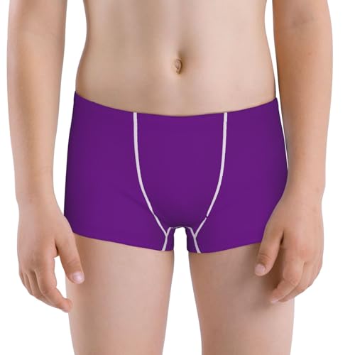 Boys' Cotton Boxer Brief Soft Underwear-Purple