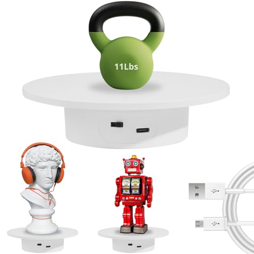 fotoconic 5.9 Inches/15cm Motorized Rotating Display Stand, 360 Electric Rotary Turntable Base Lazy Susan, Load-Bearing 11Lbs, for Photography Crafts Jewelry Toy Collectible Display (ND150C)