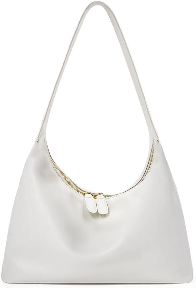 Leather Hobo Bags for Women Small Soft Shoulder Purse Slouchy Tote Handbags with Double Zipper Design 2025