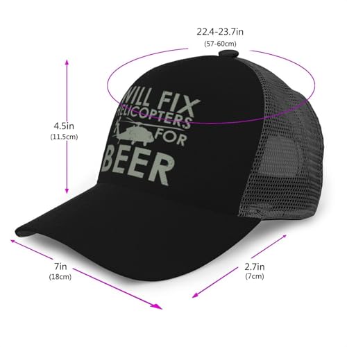 Will Fix Helicopters Unisex Mesh Baseball Caps - Classic Adjustable Hat2