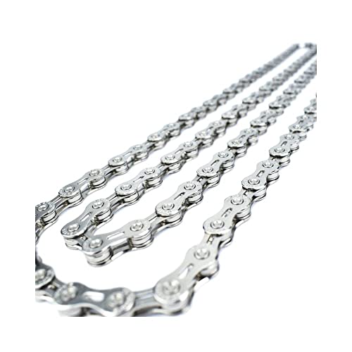 VG SPORTS 6/7/8/9/10/11 Speed Bike Chains,Half Hollow/Full Hollow Lightweight Bicycle Chains for Road Bike/MTB/BMX,Silver/Gold/Titanium/Rainbow 116 Links with Missing Link - Thumbnail 4