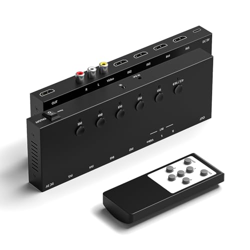 Selector HDMI 2.0 de 4 vías y convertidor RCA para jugar a PS5 y PS2 en el mismo televisor de salón