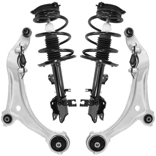 Image of Detroit Axle - Front Struts Control Arms Kit for 2011-2017 Nissan Quest 2 Lower Control Arms with Ball Joints 2 Struts with Coil Spring 2012 2013 2014 2015 2016 Replacement