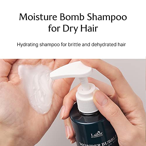 La'dor Wonder Bubble Volume Intensive Hydration Peptide Moisturizing Shampoo W Hyaluronic Acid Sacran 8.5Oz Volumizing Damaged Dry Curly Frizzy Fine Hair Repair Nourish Thicken Non-Static Praben-Free Lador #TOP2