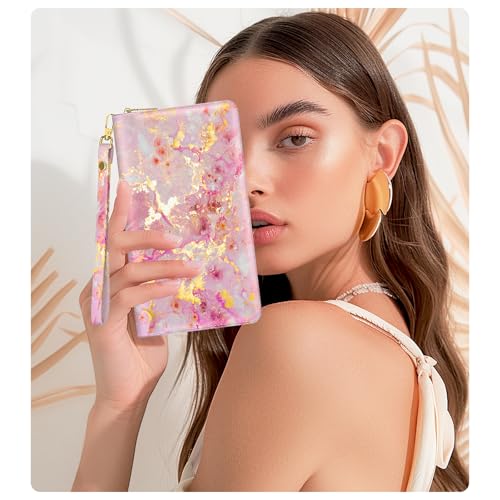 Image of Aiawoxc Womens Wallet, RFID Wristlet Wallets for Women, Ladies Clutch Purses, Large Travel Card Holder with Phone Holder | RFID