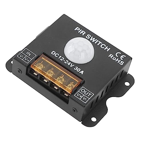 Gigicial 12 V 24 V PIR-Sensor-Regulierungs-LED, Menschliches Bewegungssensor-Detektormodul, Infrarot-Bewegungsmelder, Körperbewegungserkennung, Lichtschalter, PIR-Controller Mit Eingebetteten PIR-Sond