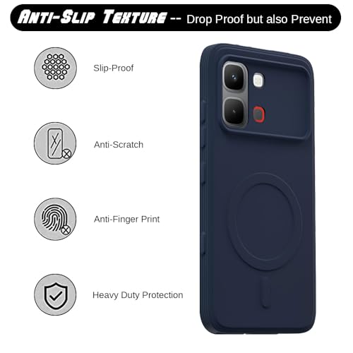 Image of Back Cover Infinix Note Edge 5G | MagFit Ring Design (Non-Magnetic) | Shockproof Case | Anti-Slip Grip | Raised Camera Edges | Slim Protective Case for Infinix Note Edge 5G (Steel Blue)